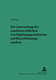 Book cover of: Die Anwendung des markenrechtlichen Erschoepfungsgrundsatzes auf Dienstleistungsmarken