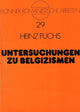 Book cover of: Untersuchungen zu Belgizismen