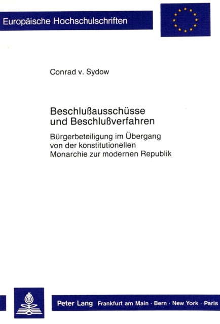 Book cover of: Beschlussausschuesse und Beschlussverfahren