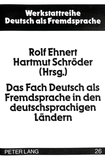 Book cover of: Das Fach Deutsch als Fremdsprache in den deutschsprachigen Laendern