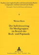 Book cover of: Der Auftrittsvertrag fuer Musikgruppen im Bereich der Rock- und Popmusik
