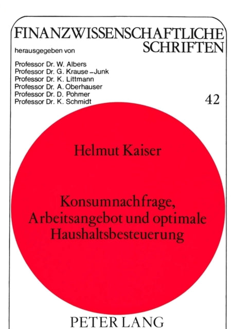 Book cover of: Konsumnachfrage, Arbeitsangebot und optimale Haushaltsbesteuerung