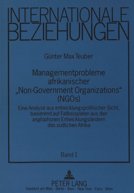 Book cover of: Managementprobleme afrikanischer «Non-Governmental Organizations» (NGOs)