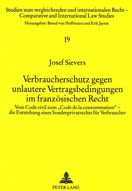 Book cover of: Verbraucherschutz gegen unlautere Vertragsbedingungen im franzoesischen Recht