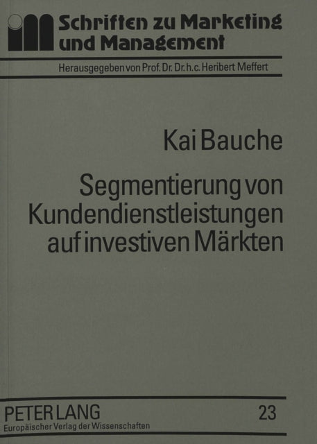 Book cover of: Segmentierung von Kundendienstleistungen auf investiven Maerkten
