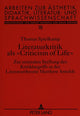Book cover of: Literaturkritik als «Criticism of Life»
