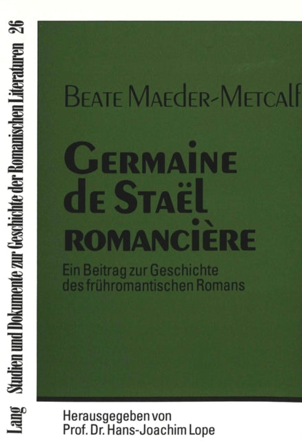 Book cover of: Germaine de Stael romanciere