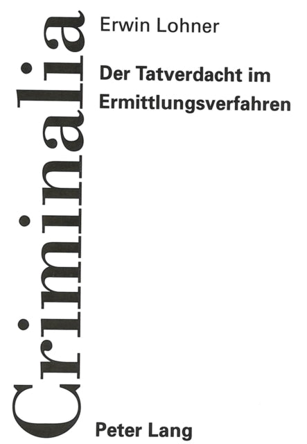 Book cover of: Der Tatverdacht im Ermittlungsverfahren