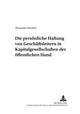 Book cover of: Die Persoenliche Haftung Von Geschaeftsleitern in Kapitalgesellschaften Der Oeffentlichen Hand. By: Alexander Meckies