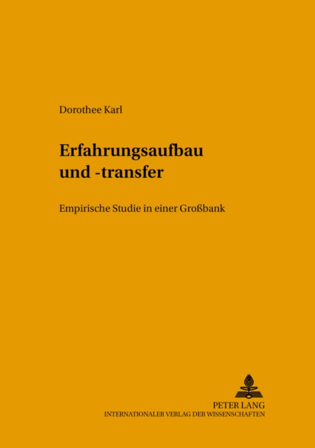 Book cover of: Erfahrungsaufbau Und -Transfer