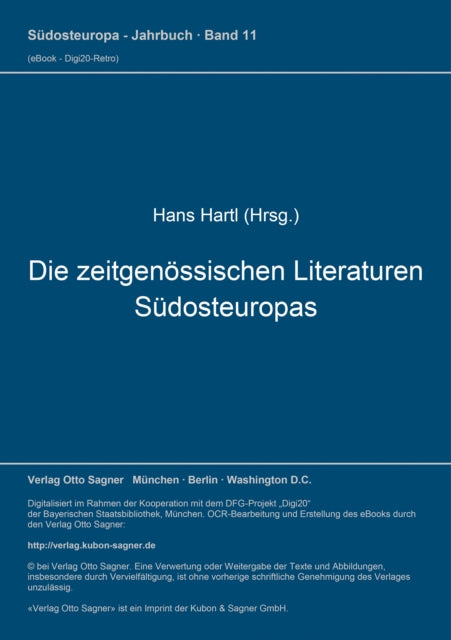 Book cover of: Die zeitgenoessischen Literaturen Suedosteuropas