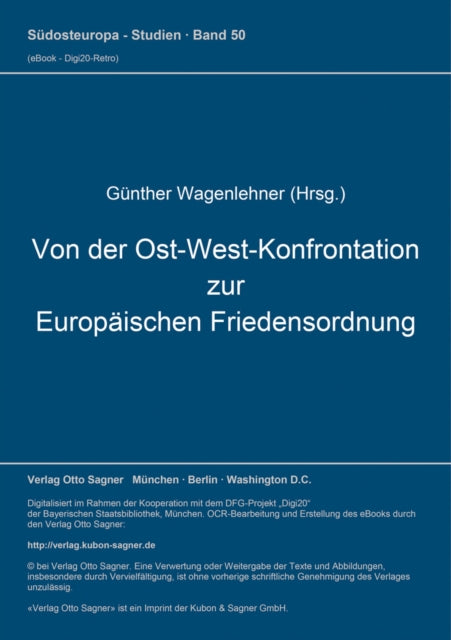 Book cover of: Von der Ost-West-Konfrontation zur Europaeischen Friedensordnung