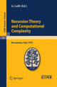 Book cover of: Recursion Theory and Computational Complexity. By: G. Lolli