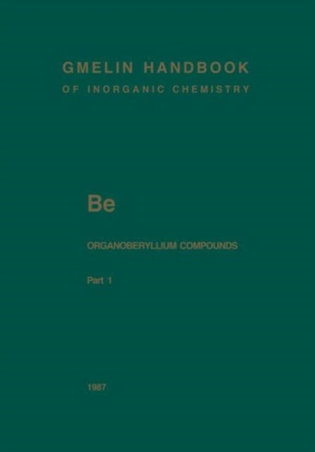 Book cover of: Be Organoberyllium Compounds. By: Hubert Schmidbaur