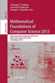 Book cover of: Mathematical Foundations of Computer Science 2015. By: Giuseppe F. Italiano