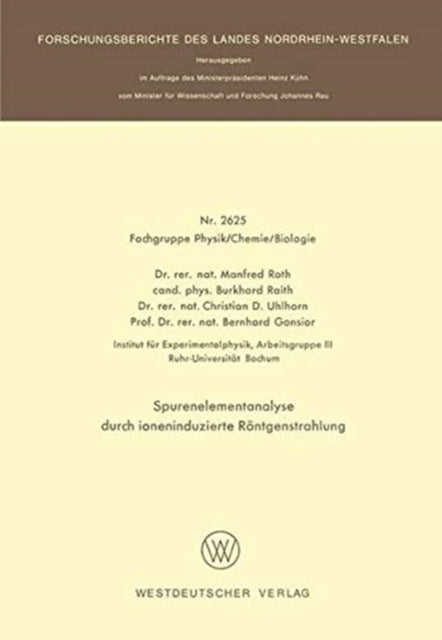Book cover of: Spurenelementanalyse durch ioneninduzierte Rontgenstrahlung. By: Manfred Roth