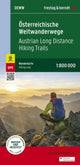 Book cover of: Austrian long-distance hiking trails, hiking map 1:800,000, freytag & berndt