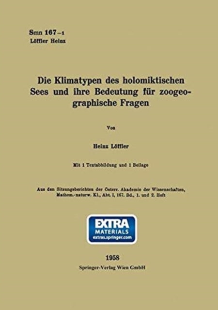 Book cover of: Die Klimatypen des holomiktischen Sees und ihre Bedeutung fur zoogeographische Fragen. By: Heinz Löffler