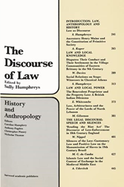 Book cover of: Discourse Of Law. By: S. Humphreys