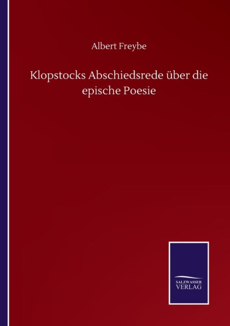 Book cover of: Klopstocks Abschiedsrede uber die epische Poesie