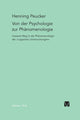 Book cover of: Von der Psychologie zur Phanomenologie