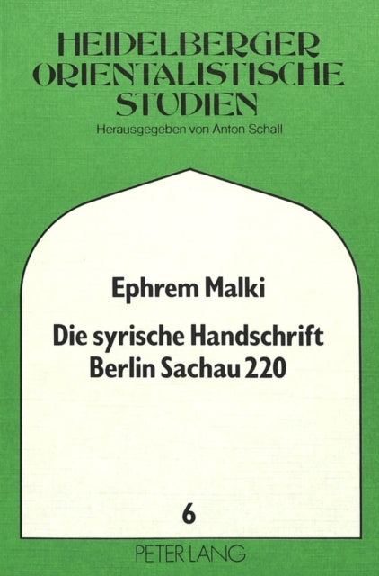 Book cover of: Die syrische Handschrift Berlin Sachau 220