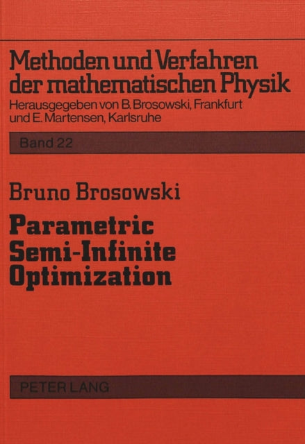 Book cover of: Parametric Semi-Infinite Optimization