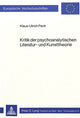 Book cover of: Kritik der psychoanalytischen Literatur- und Kunsttheorie