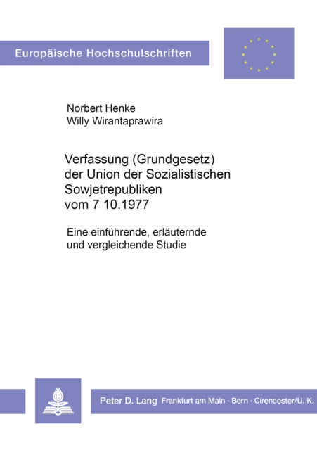 Book cover of: Verfassung (Grundgesetz) der Union der sozialistischen Sowjetrepubliken vom 7.10.1977