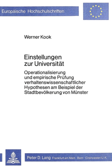 Book cover of: Einstellungen zur Universitaet