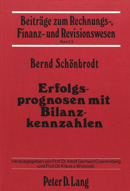 Book cover of: Erfolgsprognosen mit Bilanzkennzahlen