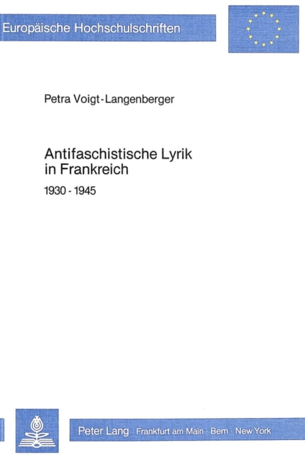 Book cover of: Antifaschistische Lyrik in Frankreich