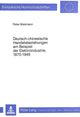Book cover of: Deutsch-chinesische Handelsbeziehungen am Beispiel der Elektro- industrie, 1870-1949