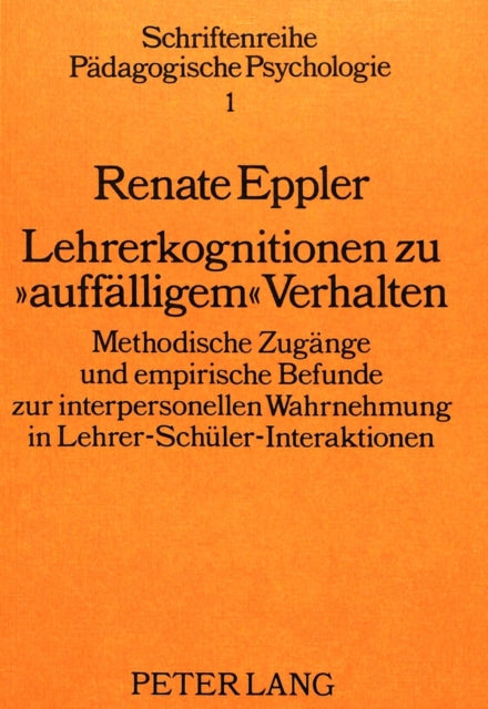 Book cover of: Lehrerkognitionen zu «auffaelligem» Verhalten:
