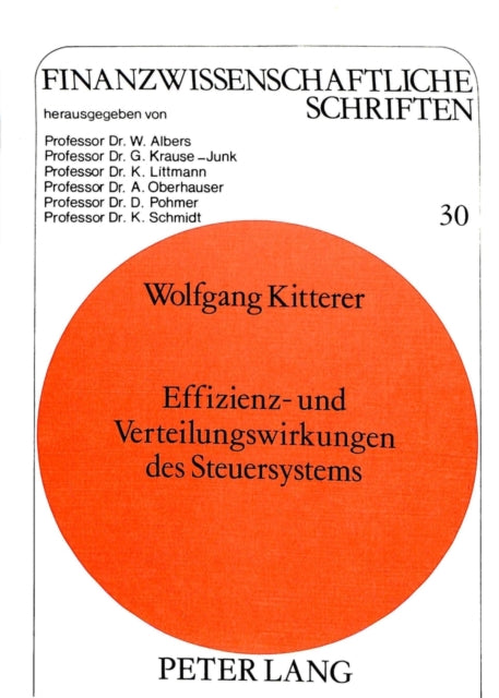 Book cover of: Effizienz- und Verteilungswirkungen des Steuersystems