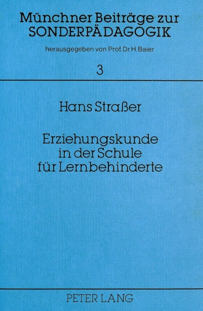 Book cover of: Erziehungskunde in der Schule fuer Lernbehinderte