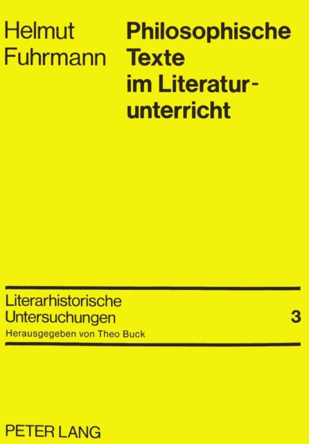 Book cover of: Philosophische Texte im Literaturunterricht