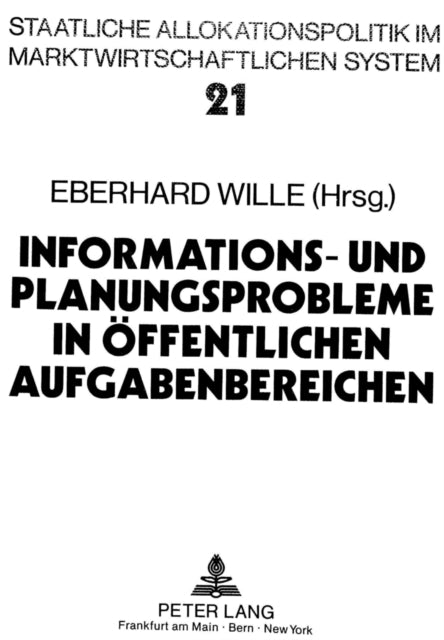 Book cover of: Informations- und Planungsprobleme in oeffentlichen Aufgabenbereichen