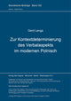 Book cover of: Zur Kontextdeterminierung des Verbalaspekts im modernen Polnisch