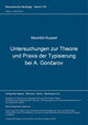 Book cover of: Untersuchungen zur Theorie und Praxis der Typisierung bei I. A. Goncarov