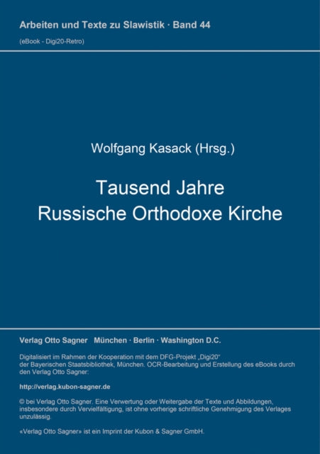 Book cover of: Tausend Jahre Russische Orthodoxe Kirche