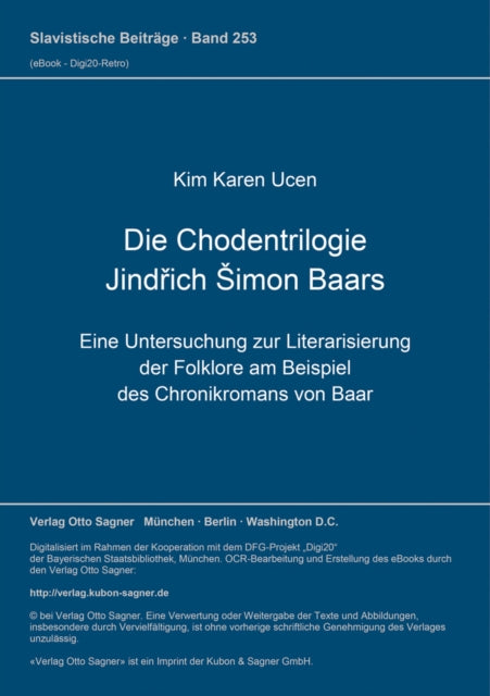Book cover of: Die Chodentrilogie Jindrich Simon Baars