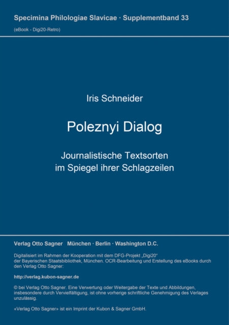 Book cover of: Poleznyi Dialog