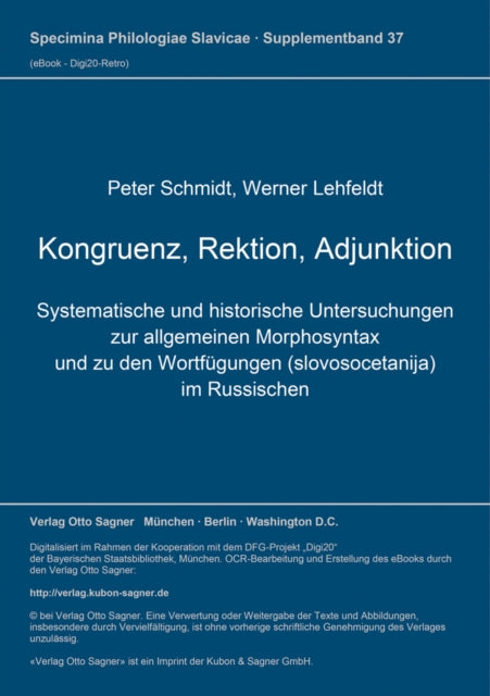 Book cover of: Kongruenz, Rektion, Adjunktion