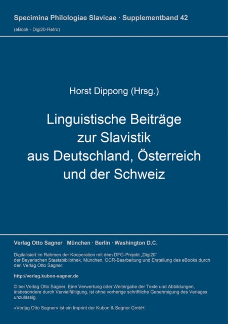 Book cover of: Linguistische Beitraege zur Slavistik aus Deutschland, Oesterreich und der Schweiz