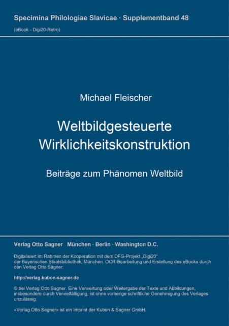 Book cover of: Weltbildgesteuerte Wirklichkeitskonstruktion. By: Michael Fleischer