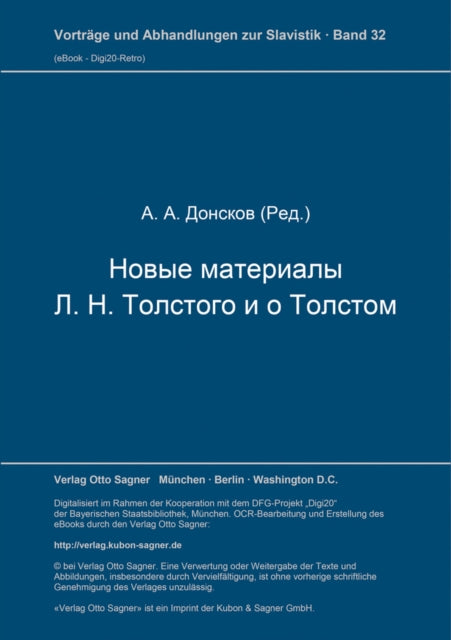 Book cover of: Novye materialy L. N. Tolstogo i o Tolstom