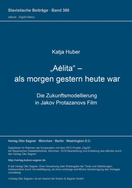 Book cover of: Aelita - als morgen gestern heute war. By: Katja Huber
