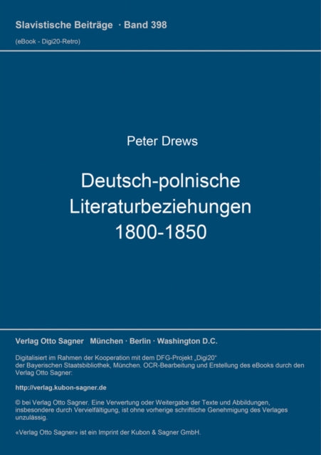 Book cover of: Deutsch-polnische Literaturbeziehungen 1800-1850