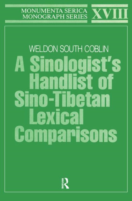 Book cover of: Sinologists Handlist of Sino-Tibetan Lexical Comparisons